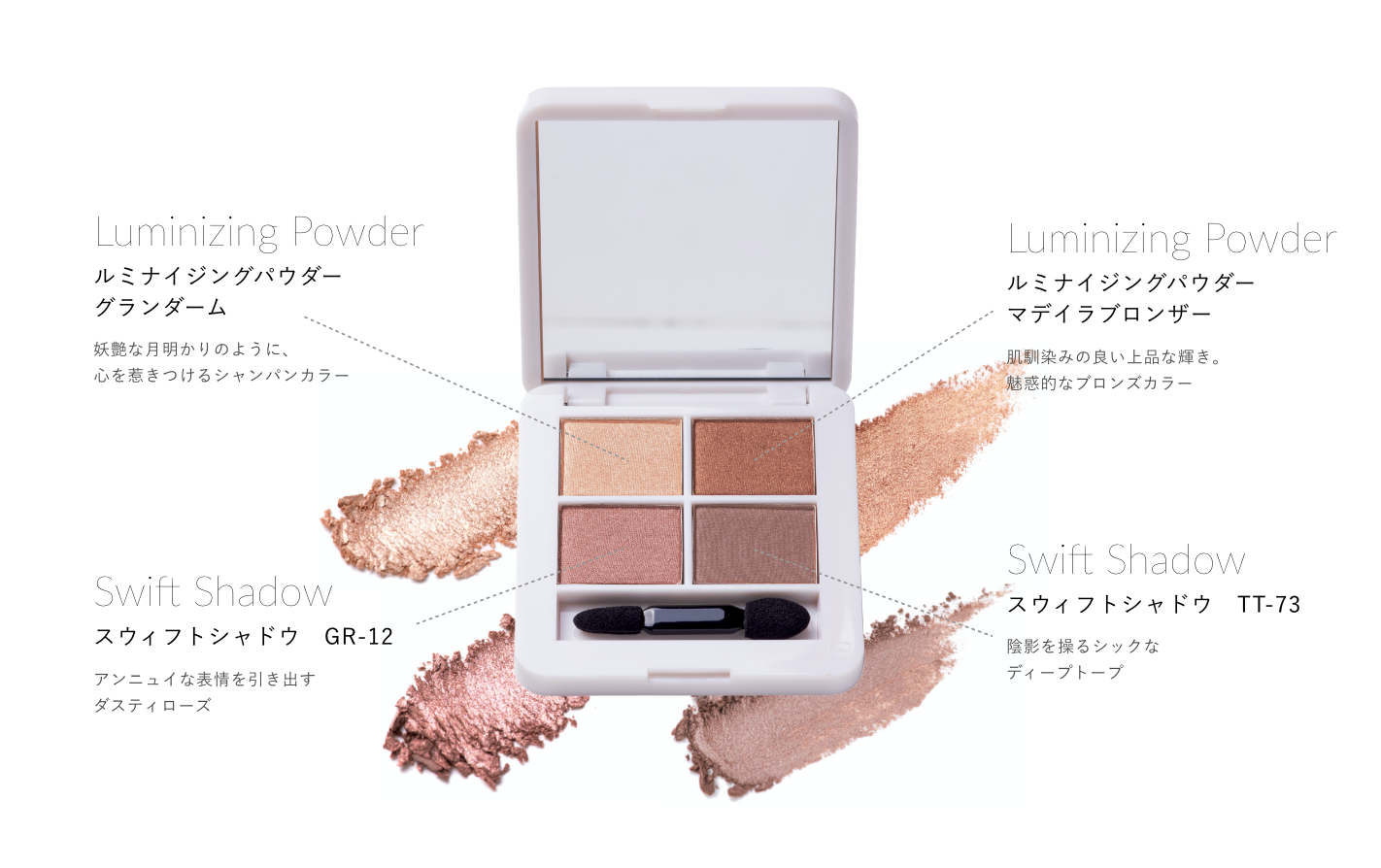 スウィフトシャドウ　TT-73/ルミナイジングパウダーマデイラブロンザー/スウィフトシャドウ　GR-12/ルミナイジングパウダーグランダーム