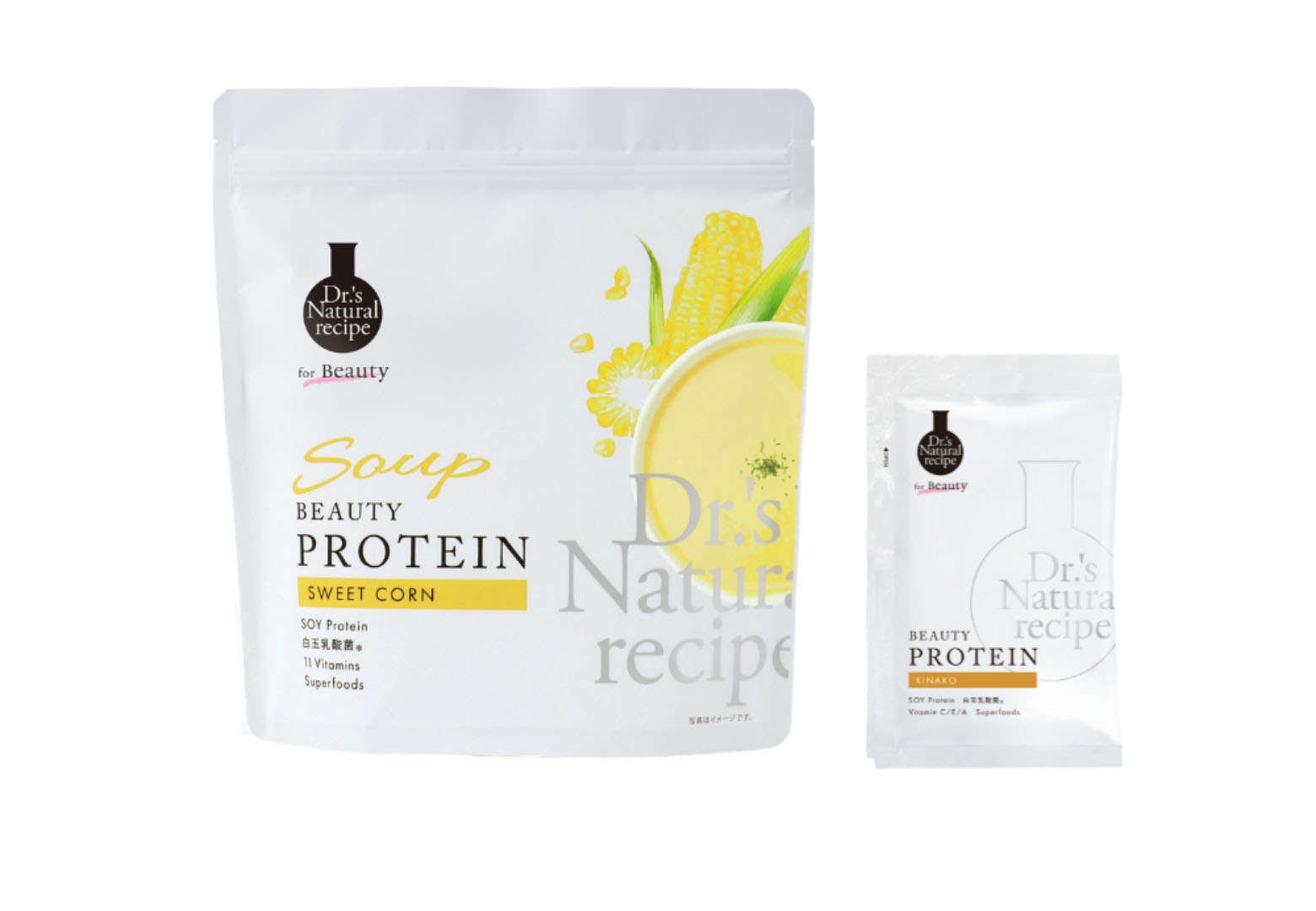 Dr.’s Natural recip 美容スーププロテイン (スイートコーン味) ＋きなこ個包装