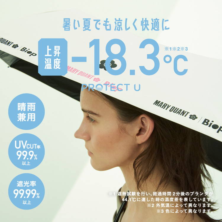 暑い夏でも涼しく快適に 上昇温度-18.3℃ PROTECT U
