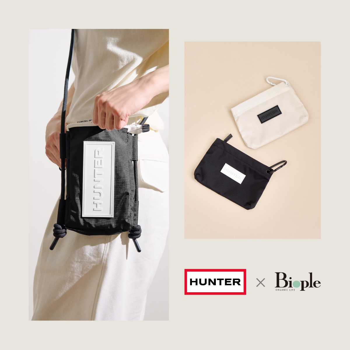 【HUNTER】Biople別注 TRAVEL MINI POUCH ＜全2色＞