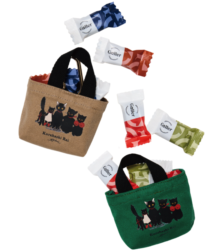 FEILER ハンカチ くろねこのなかのくろねこ RED / NVY