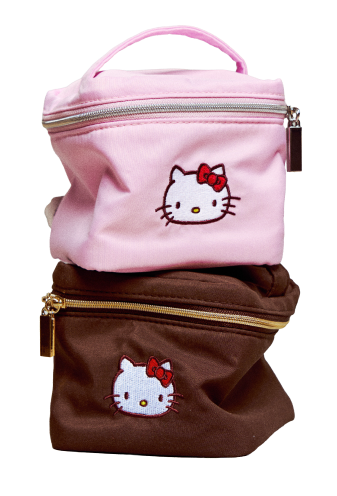 〈HELLO KITTY〉 バニティポーチ ピンク/ブラウン