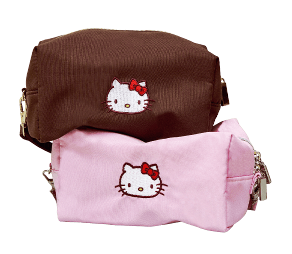 〈HELLO KITTY〉 ミニバッグポーチ ピンク/ブラウン