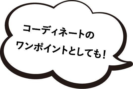 コーディネートのワンポイントとしても！