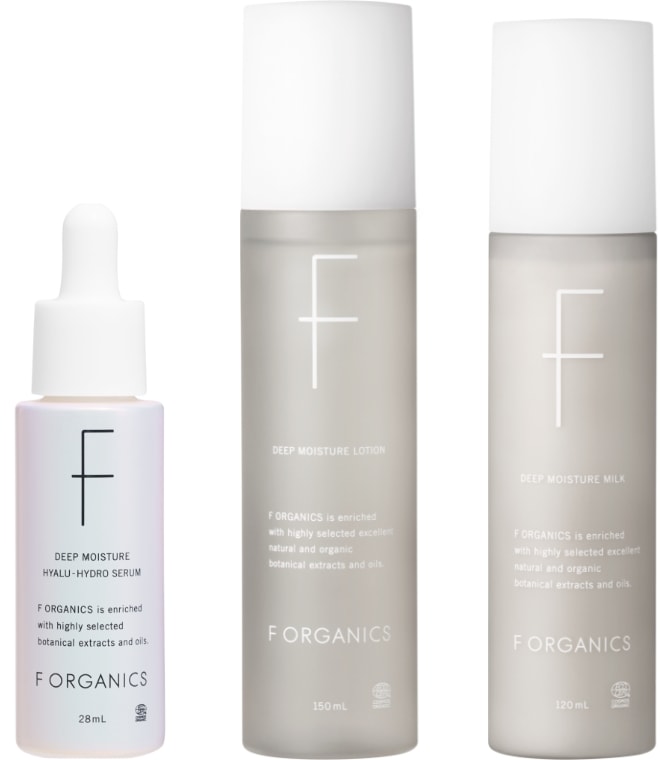 ディープモイスチャーヒアルハイドロセラム28ｍL・ディープモイスチャーローション150mL・ディープモイスチャーミルク120ｍL