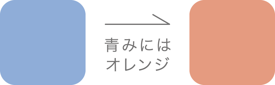 青みにはオレンジ